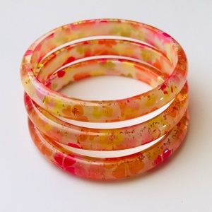 Alloy Floral Bangle Set